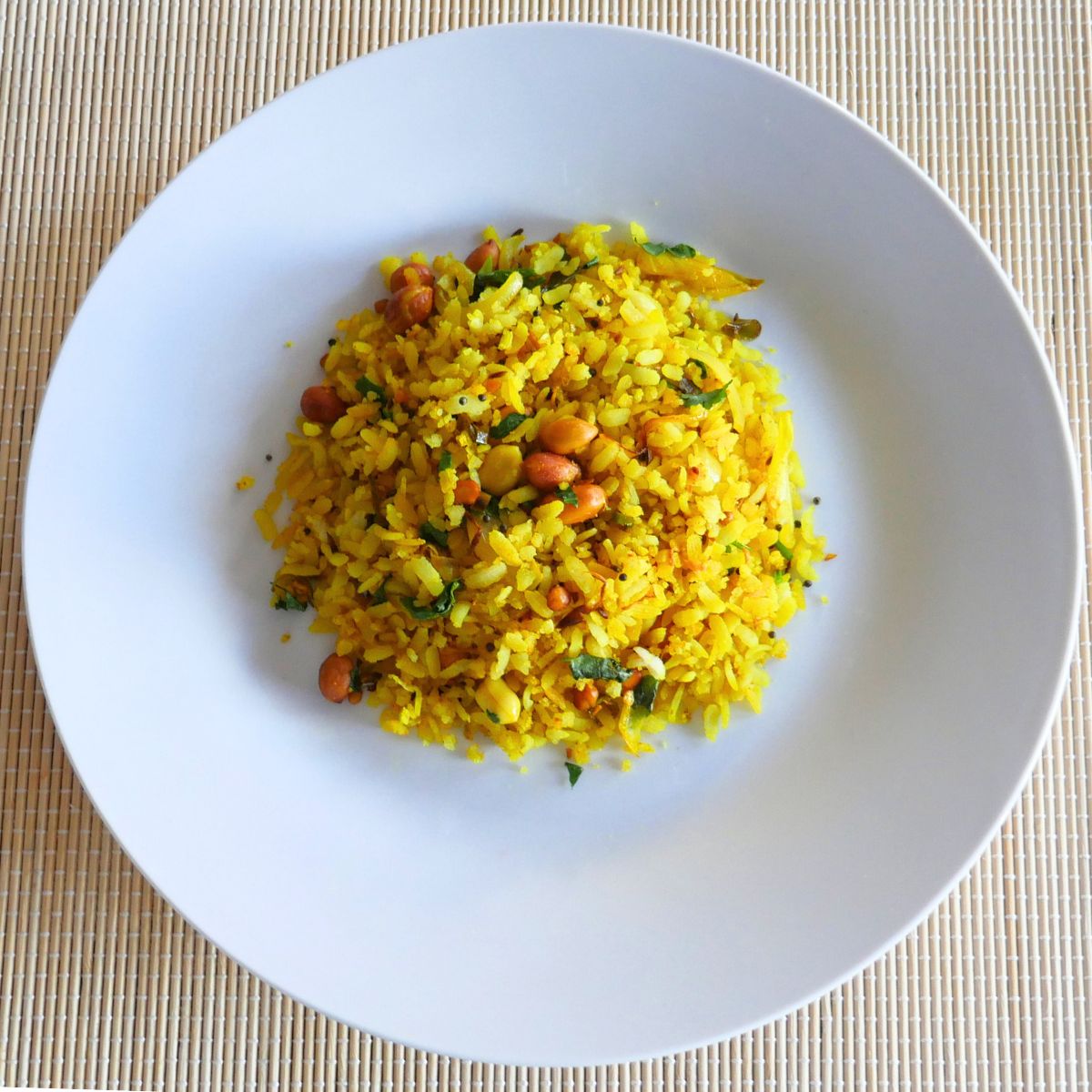 Poha on a plate