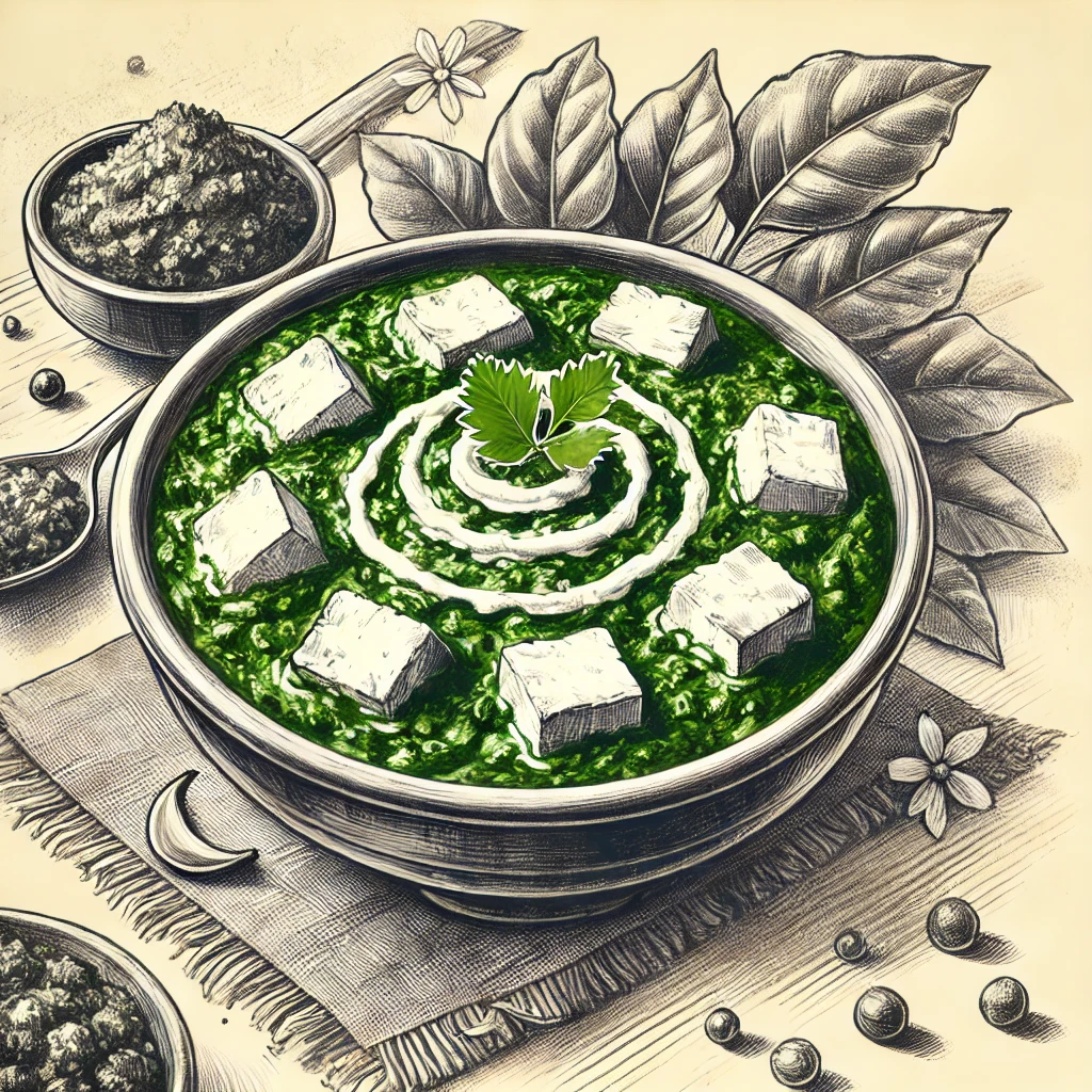 palak paneer sketch