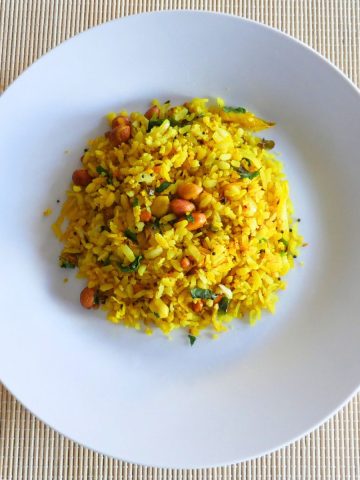 Poha on a plate