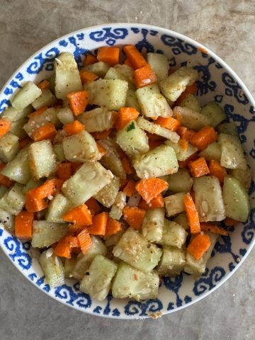 Cucumber Carrot Salad in a bowl