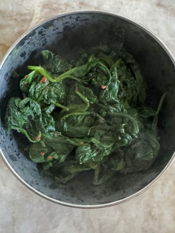 Sauteed Spinach with Podi on a bowl