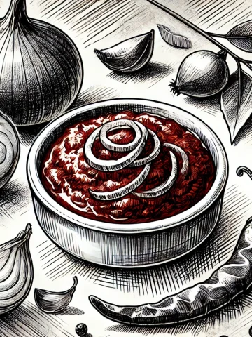 onion chutney sketch