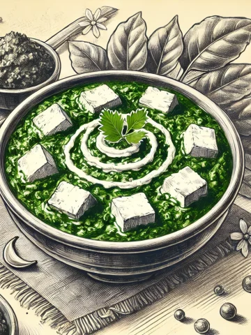 palak paneer sketch