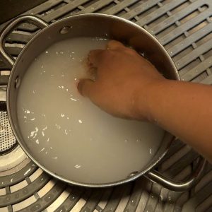 Rinse Rice under water 2-3 times